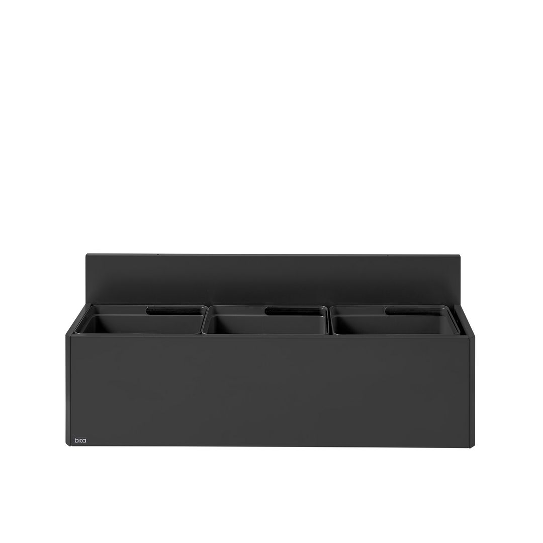 bica Avfallshantering vägghängd 3x20L svart | Städ och hygien - Avfallshantering och källsortering - Sortering och återvinning | Kontorsexperten