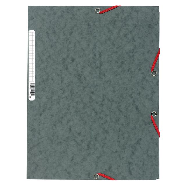 Exacompta Gummibandsmapp 3-klaff A4 grå | Kontorsmaterial - Mappar och plastfickor - Gummibandsmappar 3-klaff - Kartong | Kontorsexperten