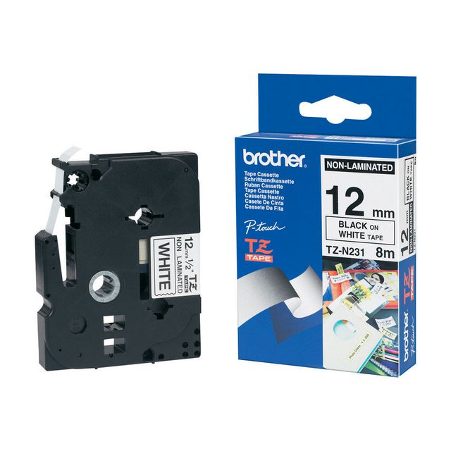 BROTHER Tape TZEN231 12mm svart på vit | Kontorsmaskiner - Märkmaskiner och tape - Tape - Brother TZ | Kontorsexperten