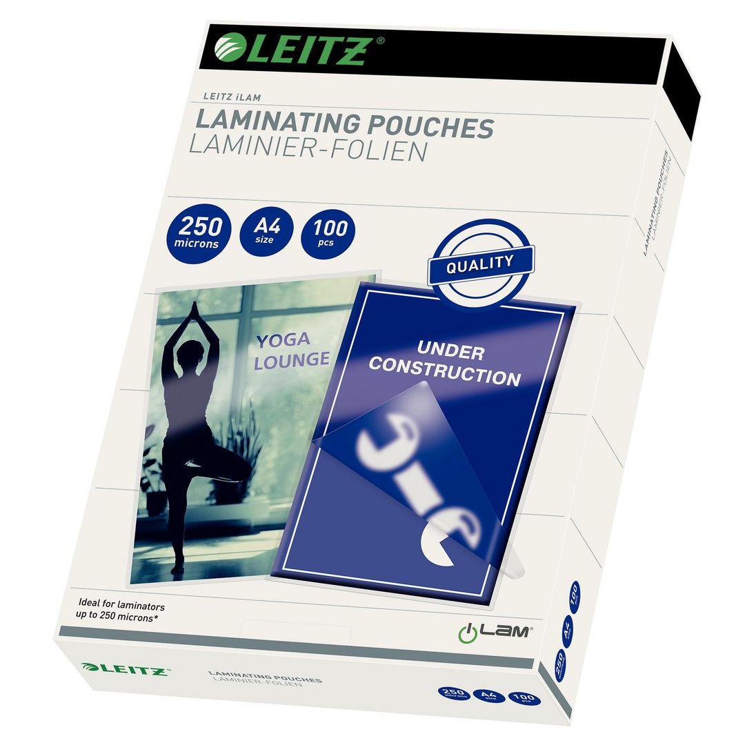 LEITZ Laminat A4 250mic klar 100/fp | Kontorsmaskiner - Laminering - Laminat - A4 | Kontorsexperten