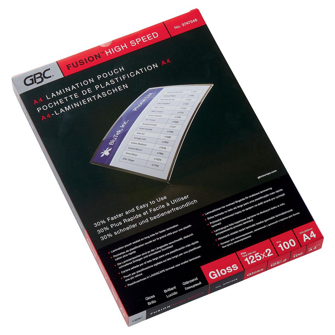 GBC Laminat A4 125mic liggande 100/fp | Kontorsmaskiner - Laminering - Laminat - A4 | Kontorsexperten