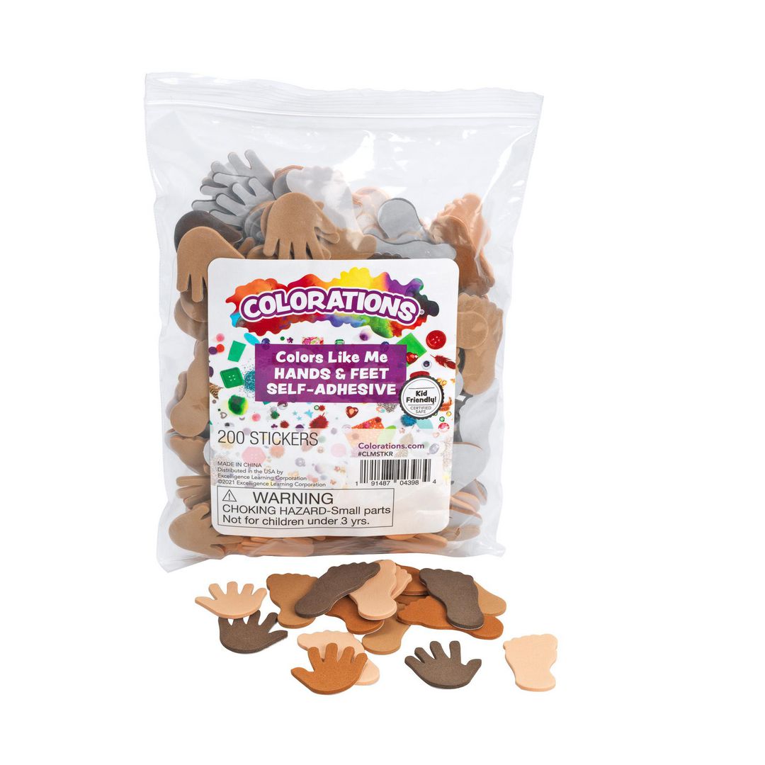 Stickers hand fot olika hudtoner 200/fp | Skola och förskola - Hobbymaterial - Bokmärken och stickers | Kontorsexperten