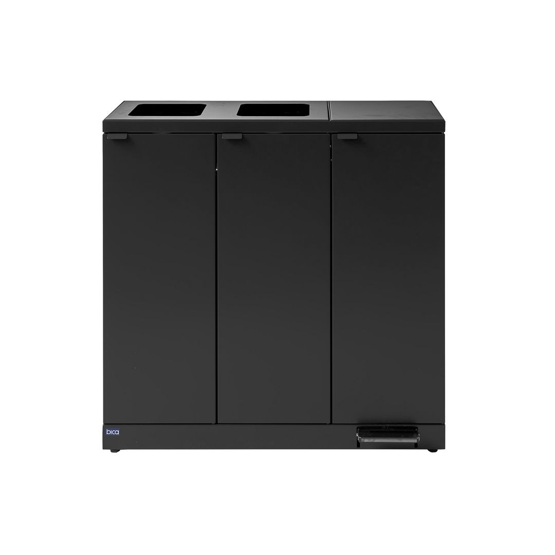 bica Avfallshantering 3x65L pedal grå | Städ och hygien - Avfallshantering och källsortering - Sortering och återvinning | Kontorsexperten