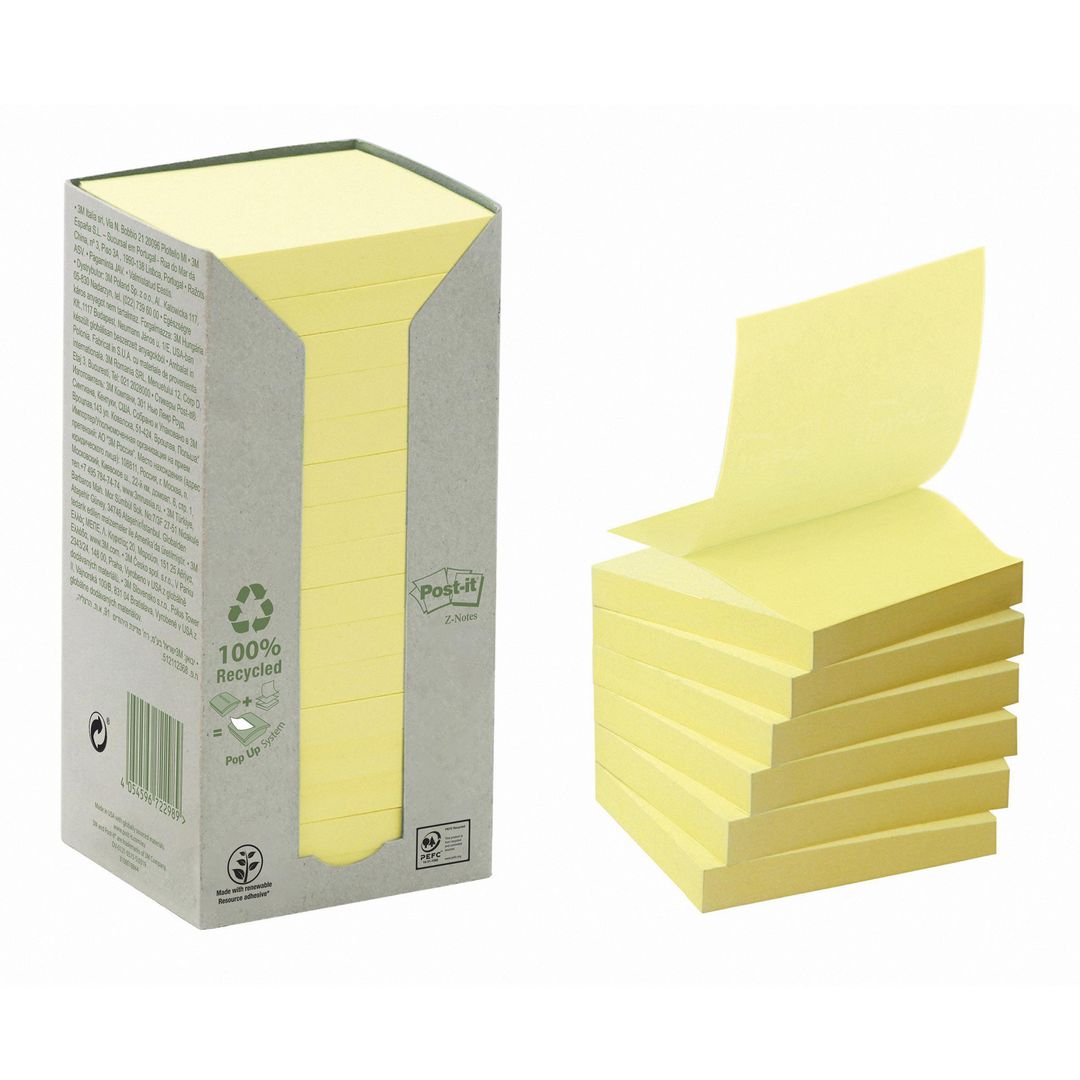 POST-IT Notes Z-block rec 76x76gul 16/fp | Kontorsmaterial - Notes och Post-It - Notes - Z-block | Kontorsexperten
