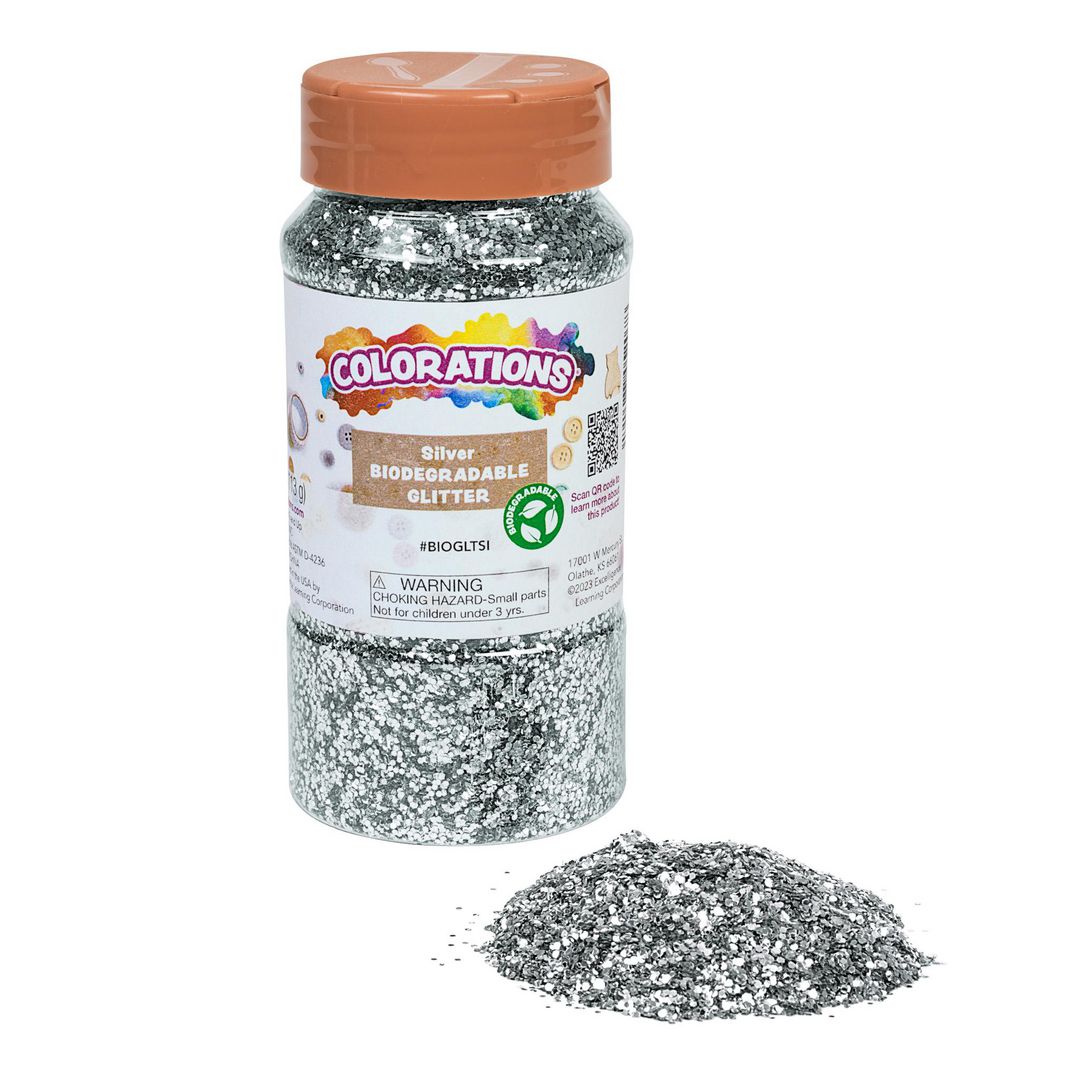 Bioglitter 113gr silver | Skola och förskola - Hobbymaterial - Paljetter, strössel och glitterlim | Kontorsexperten