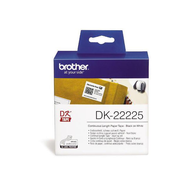 BROTHER Etikett DK22225 38mm vit | Kontorsmaskiner - Etikettskrivare och etiketter - Etiketter - Brother | Kontorsexperten