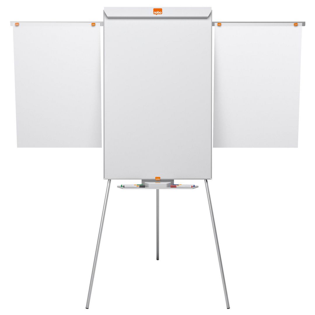 NOBO Klassiskt staffli i stål för blädderblock och mobil whiteboard, magnetisk stålyta, aluminiumram, 1 000 x 685 mm | Kontorsmöbler och inredning - Blädderblock och ställ - Blädderblockställ | Kontorsexperten
