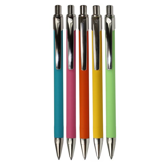 BALLOGRAF Kulpenna Rondo Soft M sorterade färger blått bläck | Kontorsmaterial - Pennor - Kulpennor | Kontorsexperten