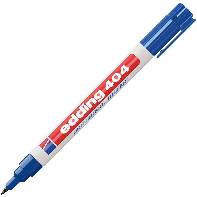 EDDING Märkpenna Permanent 404, extra tunn kulspets, 0,75 mm linjebredd, blå | Kontorsmaterial - Pennor - Märkpennor - Rund spets | Kontorsexperten