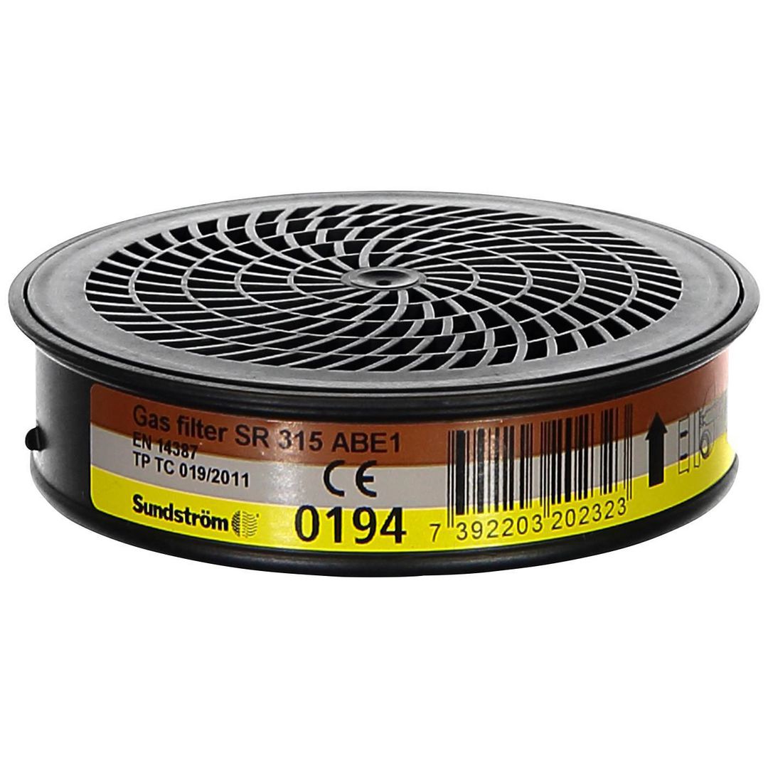 SUNDSTRÖM Gasfilter SR297 ABEK | Skyddsutrustning - Andningsskydd - Filter för andningsskydd | Kontorsexperten
