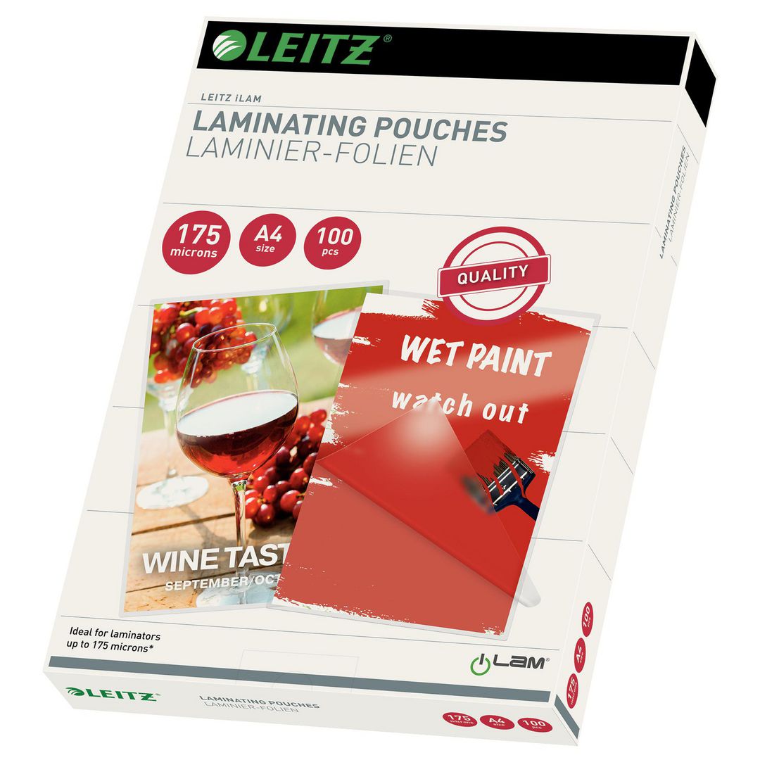 LEITZ Laminat A4 175mic klar 100/fp | Kontorsmaskiner - Laminering - Laminat - A4 | Kontorsexperten