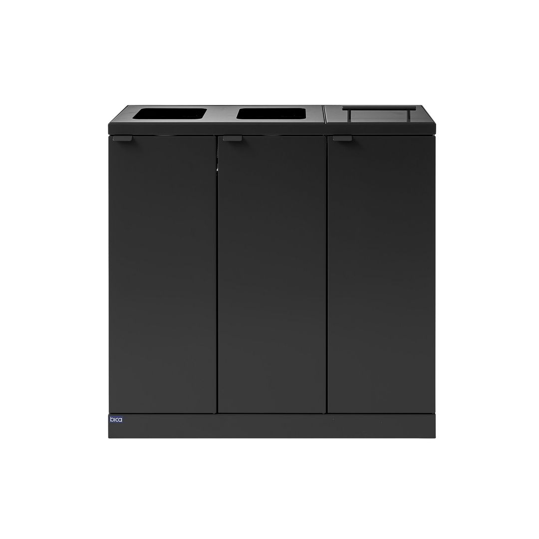 bica Avfallshantering 3x65L kombo grå | Städ och hygien - Avfallshantering och källsortering - Sortering och återvinning | Kontorsexperten