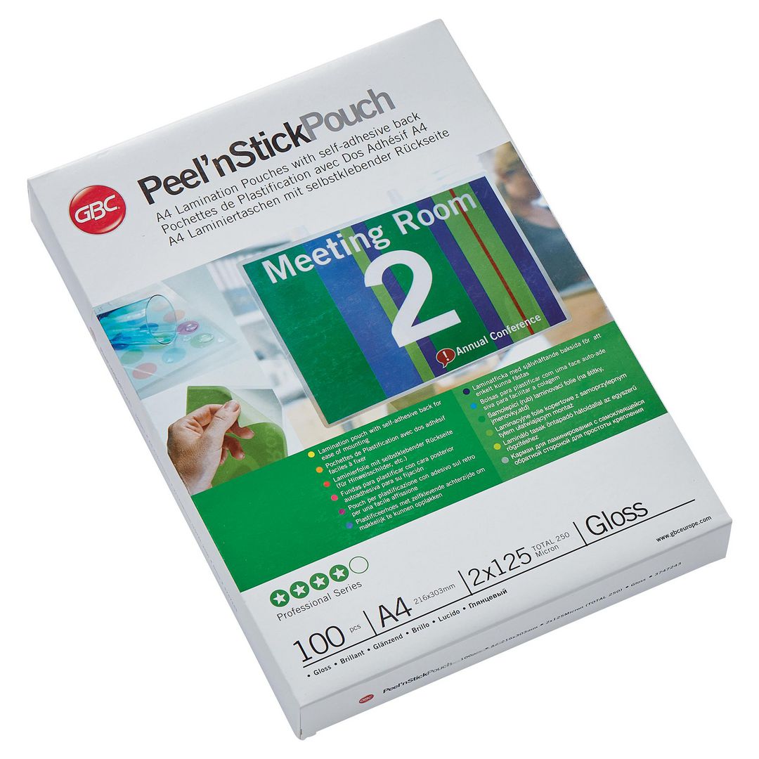 GBC Laminat S-H A4 125mic klar 100/fp | Kontorsmaskiner - Laminering - Laminat - A4 | Kontorsexperten