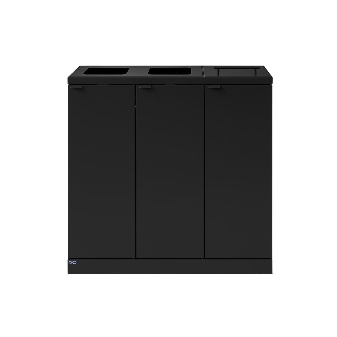 bica Avfallshantering 3x65L kombo svart | Städ och hygien - Avfallshantering och källsortering - Sortering och återvinning | Kontorsexperten