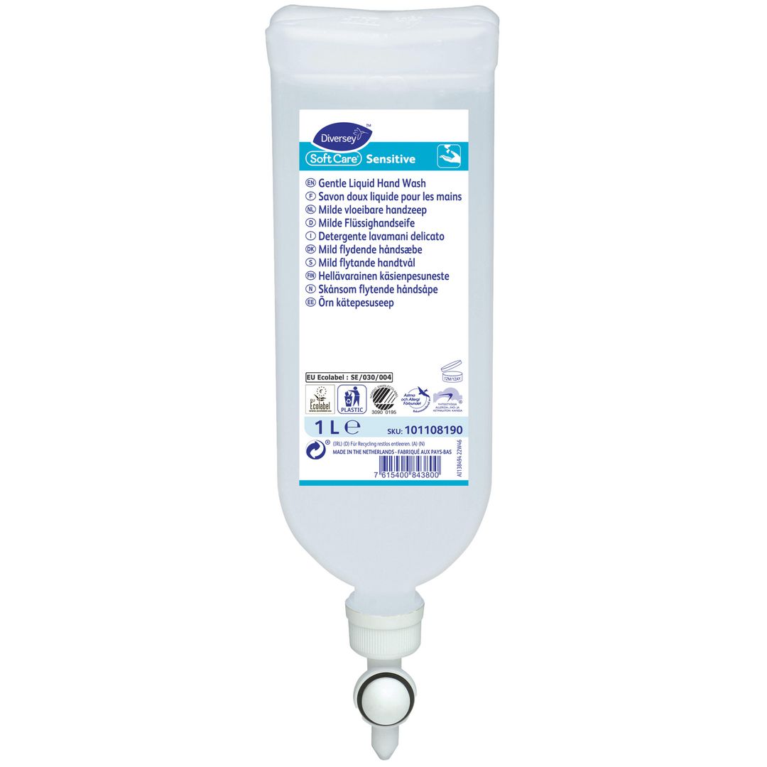 SOFTCARE Tvål Sensitive 1L | Städ och hygien - Tvål och hygien - Hygiensystem - Soft Care | Kontorsexperten