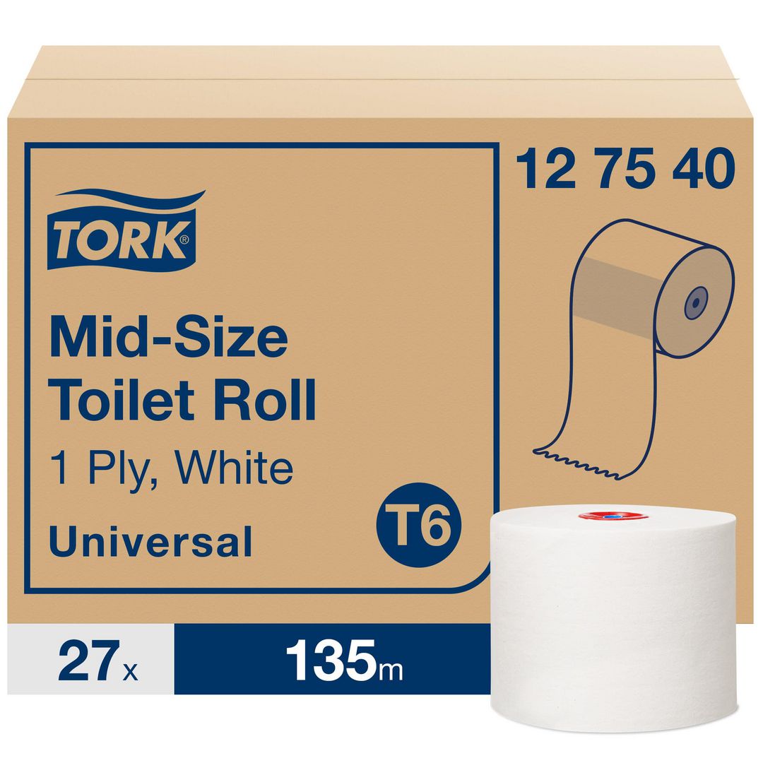 TORK Toalettpapper Universal T6 1-lag 27/fp | Städ och hygien - Toalettpapper och torkpapper - Toalettpapper - rulle | Kontorsexperten