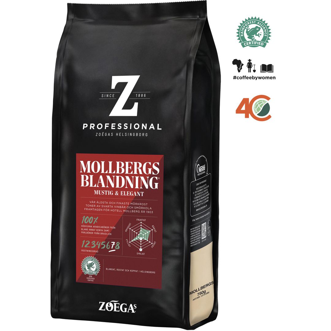 ZOEGAS Kaffe hela b&ouml;nor Mollbergs 750g