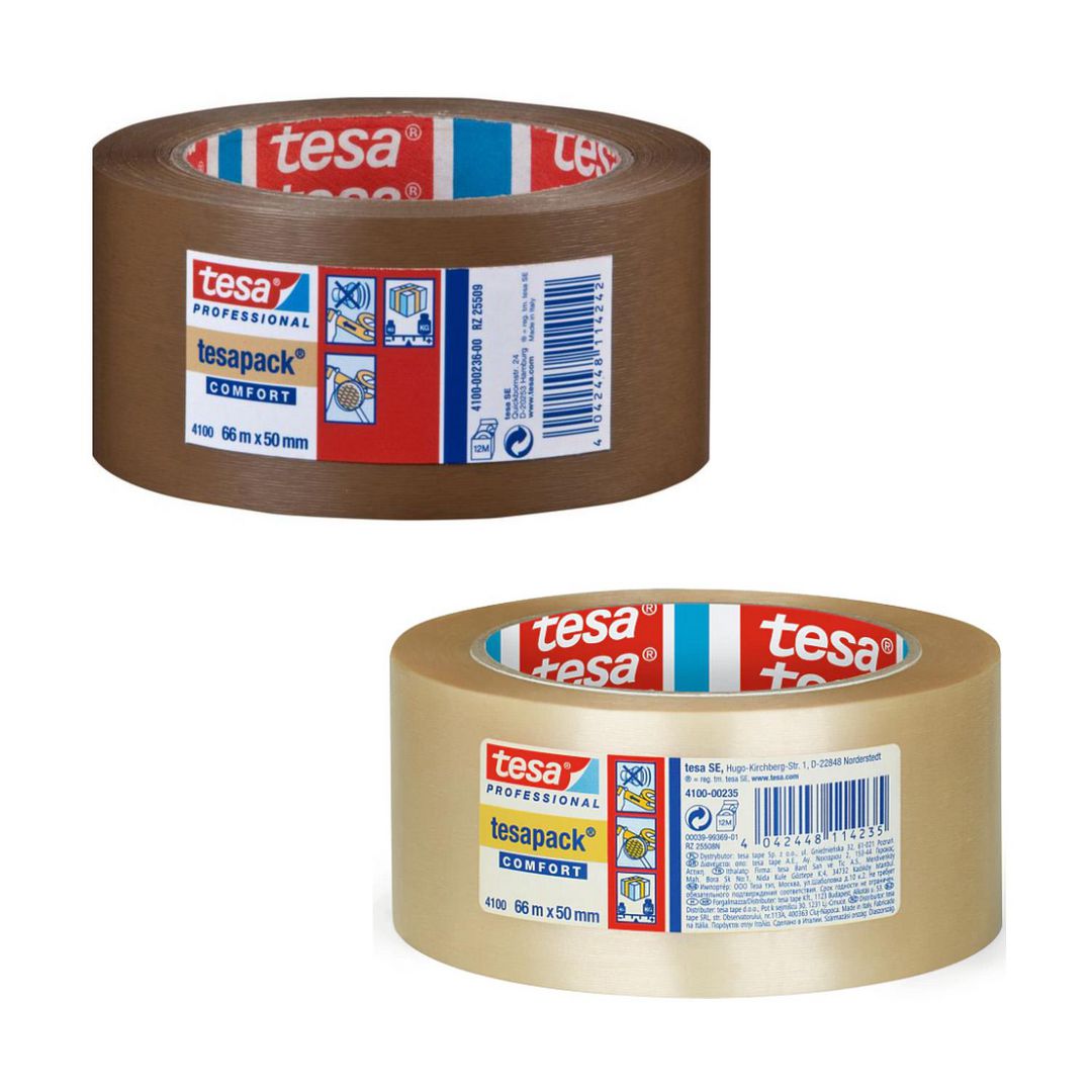 TESA Packtejp 4100 PVC 50mmx66m klar 6/fp | Emballage och lagerutrustning - Packtejper - Packtejp PVC | Kontorsexperten