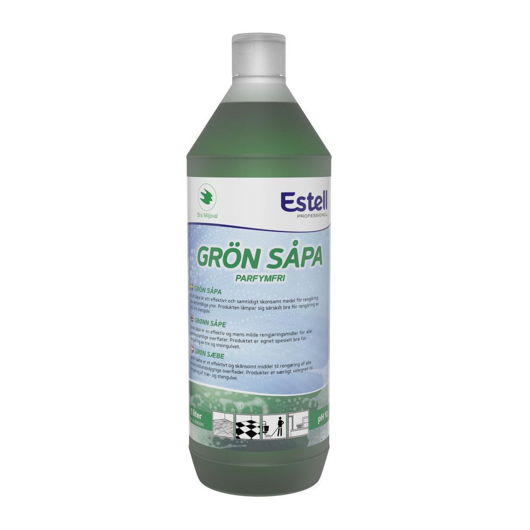 ESTELL Allrengöring Grönsåpa oparfymerad 1l | Städ och hygien - Golvunderhåll - Golvrengöring | Kontorsexperten