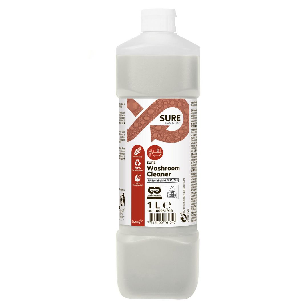 SURE Rengöringsmedel Washroom 1L | Städ och hygien - Rengöringsmedel - Sanitetsrent | Kontorsexperten