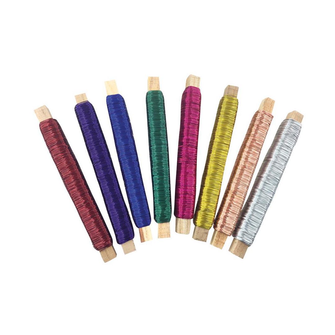 PLAYBOX Metalltråd 8 färger | Skola och förskola - Hobbymaterial - Pyssel | Kontorsexperten