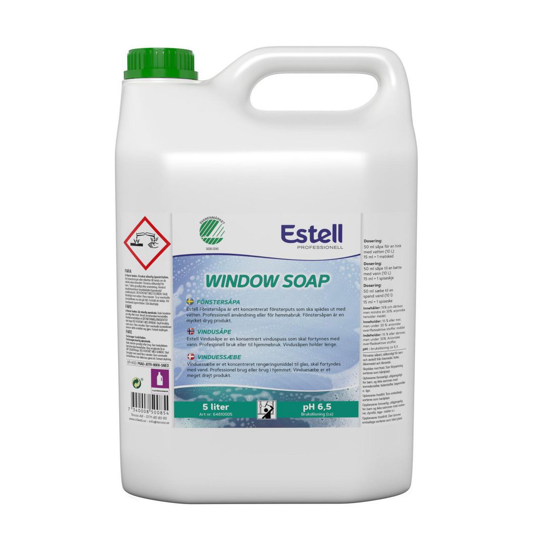 ESTELL Fönstertvätt Fönstersåpa 5l | Städ och hygien - Fönsterrengöring - Fönsterputsmedel | Kontorsexperten