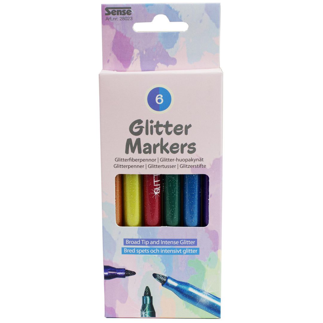 SENSE Fiberpennor Glitter 6/fp | Skola och förskola - Pennor och tillbehör - Fiberpennor - Special | Kontorsexperten
