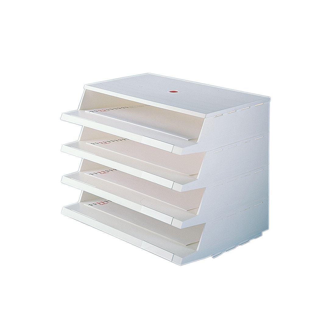 TWINCO Brevkorg Panorama 4 delar vit | Kontorsmaterial - Till skrivbordet - Brevkorgar | Kontorsexperten