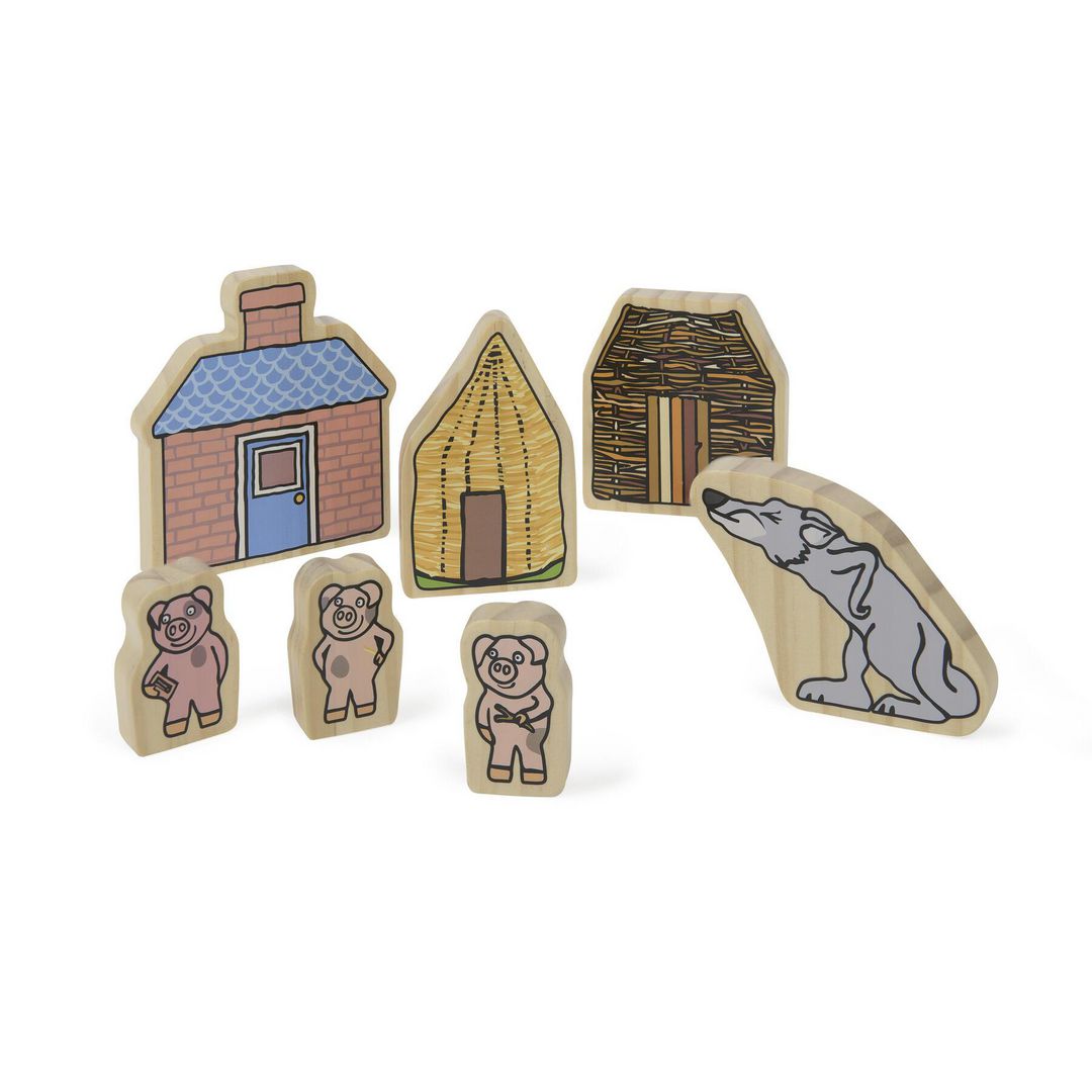 YELLOW DOOR Sagofigurer av trä De tre små grisar7/fp | Skola och förskola - Lekmaterial - Lekfigurer - Sagofigurer | Kontorsexperten