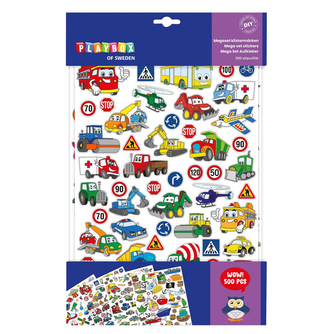PLAYBOX Stickers blandade motiv 500/fp | Skola och förskola - Hobbymaterial - Bokmärken och stickers | Kontorsexperten