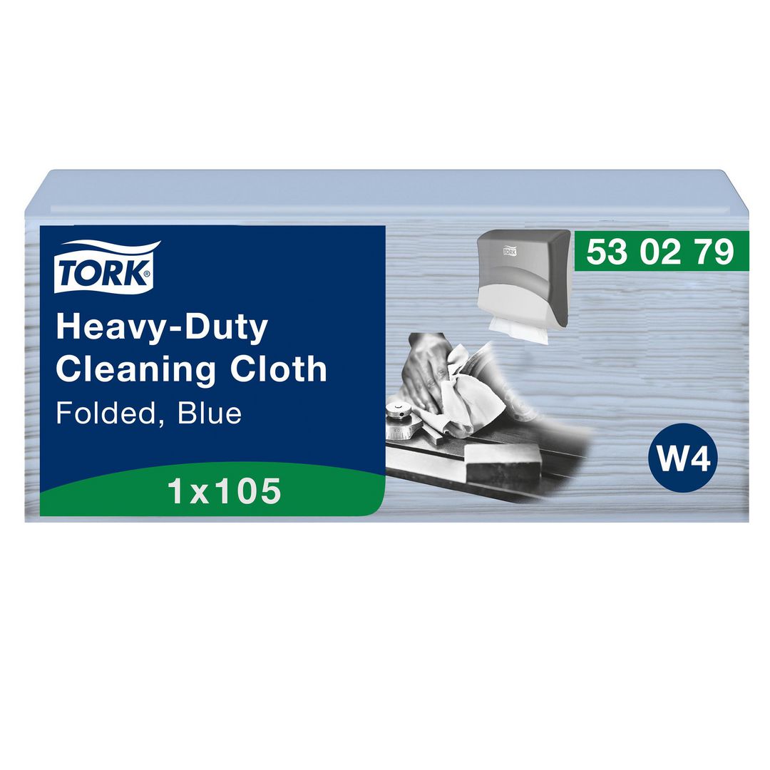TORK Rengöringsduk W4 krafig slitstark blå 105/fp | Städ och hygien - Toalettpapper och torkpapper - Industritork | Kontorsexperten