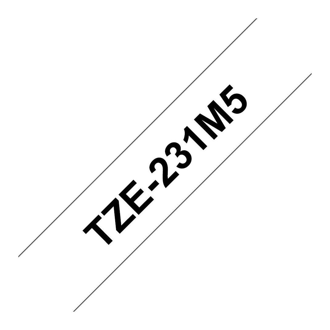 BROTHER Tape TZE231M5 12mm svart på vit 5/fp | Kontorsmaskiner - Märkmaskiner och tape - Tape - Brother TZ | Kontorsexperten