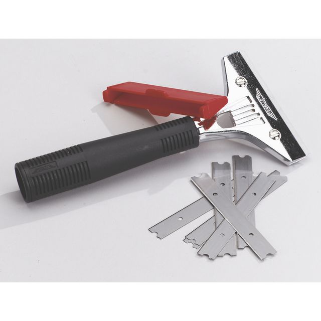 NORDEX Säkerhetsskrapa i stål, 100 mm, silver | Städ och hygien - Fönsterrengöring - Fönsterredskap | Kontorsexperten