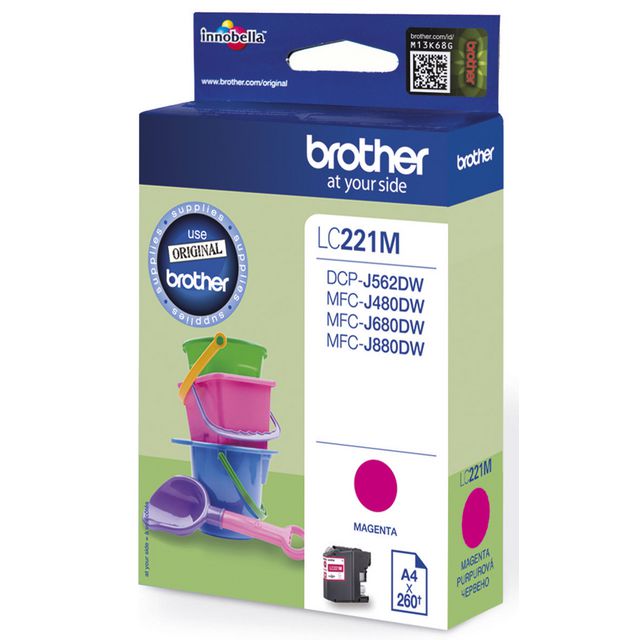 BROTHER Bläckpatron, 221M, magenta, LC221M | Toner och bläck - Bläckpatroner - Bläckpatroner Brother | Kontorsexperten