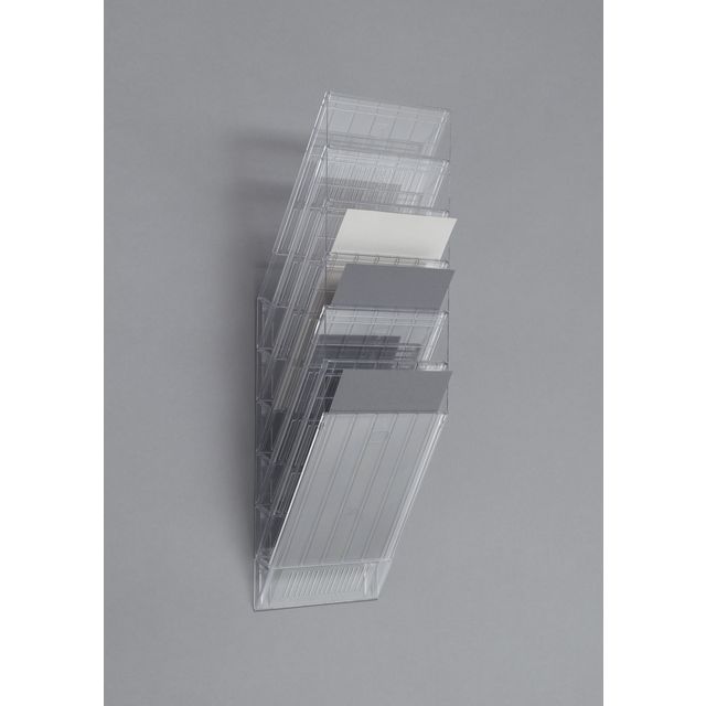 DURABLE Tidningsställ, FLEXIBOXX, monteras på vägg, 6 fack, A4, transparent | Kontorsmaterial - Till skrivbordet - Blankettfack och Boxar | Kontorsexperten