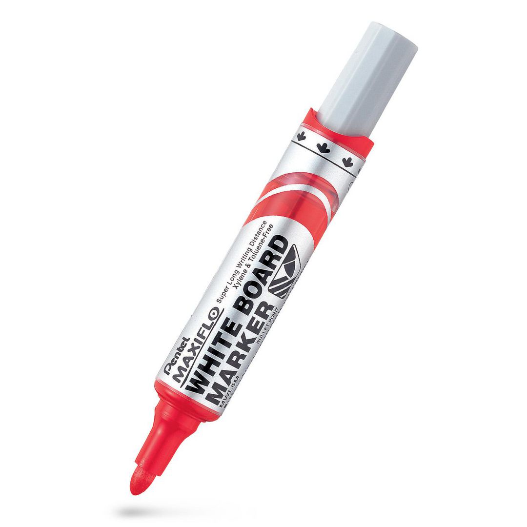PENTEL Whiteboardpenna Maxiflo rund röd | Kontorsmaterial - Pennor - Whiteboardpennor - Rund spets | Kontorsexperten