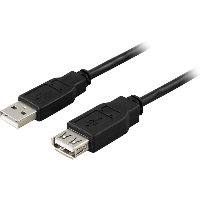 DELTACO USB-förlängningskabel, USB2-13S, USB (hane) till USB Typ A (hona), USB 2.0, 3 m, svart | Datorprodukter - Kablar och adaptrar - USB-kablar | Kontorsexperten