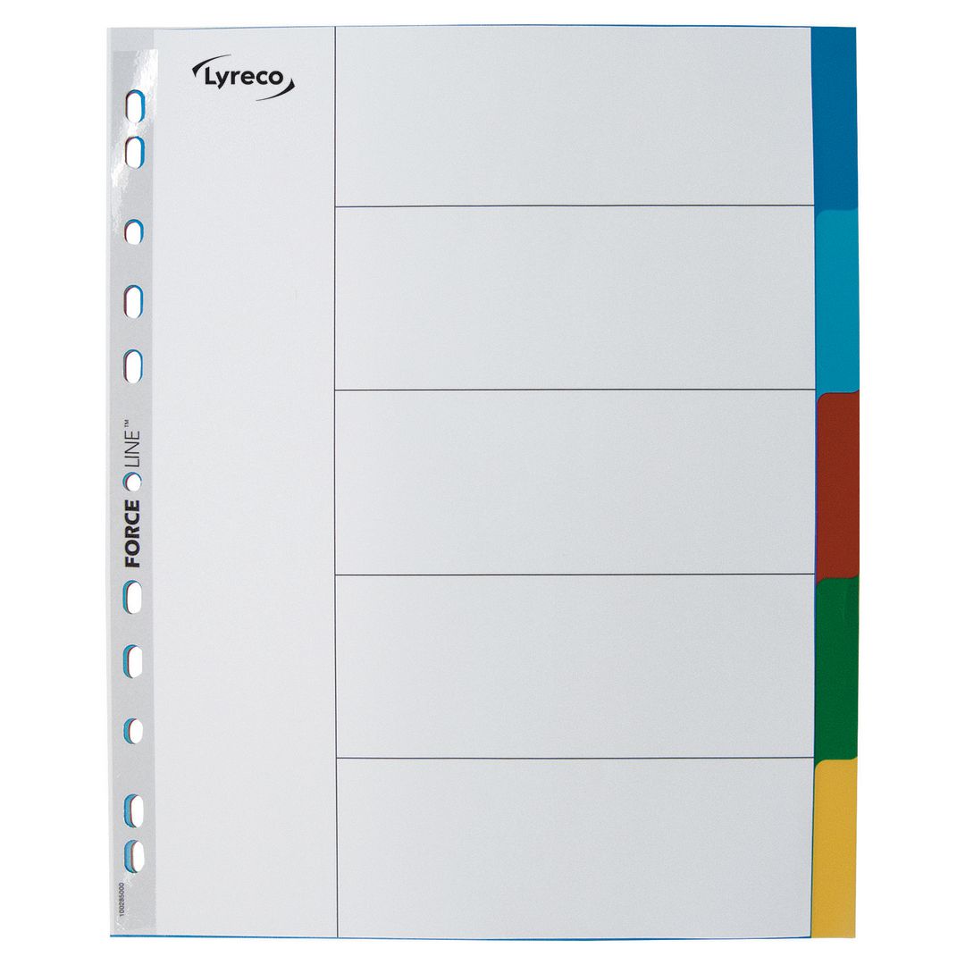 LYRECO Plastregister 5-flikar PP-plast A4+ MAXI flerfärgad | Kontorsmaterial - Pärmar och register - Plastregister - Otryckta | Kontorsexperten