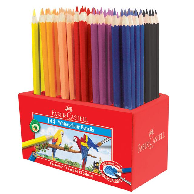 FABER-CASTELL Akvarellpenna sexkantig pennkropp 12x12 färger | Skola och förskola - Pennor och tillbehör - Färgpennor - Akvarell | Kontorsexperten