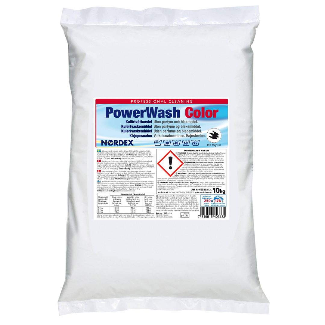 NORDEX Tvättmedel PowerWash Color 10kg | Städ och hygien - Tvättmedel och klädvård - Tvättmedel | Kontorsexperten