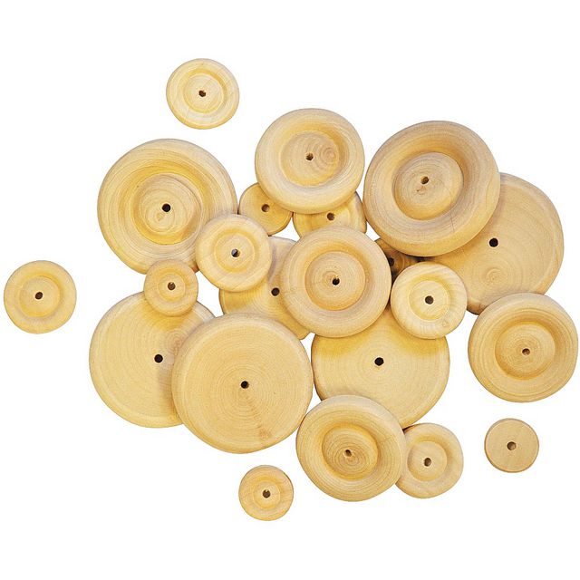 PLAYBOX Trähjul 34mm 50/fp | Skola och förskola - Hobbymaterial - Pyssel - Trä | Kontorsexperten