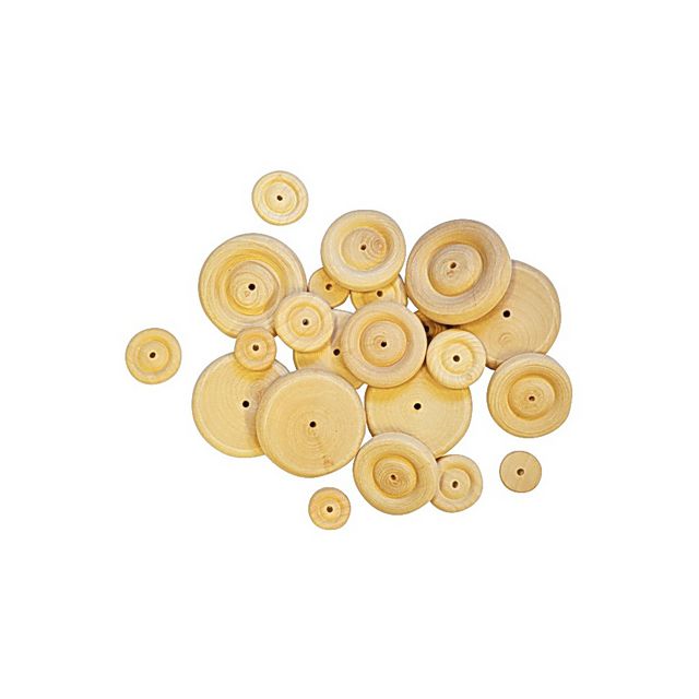 PLAYBOX Hjulpärlor, trä, 50 x 12 mm 50/fp | Skola och förskola - Hobbymaterial - Pyssel - Trä | Kontorsexperten