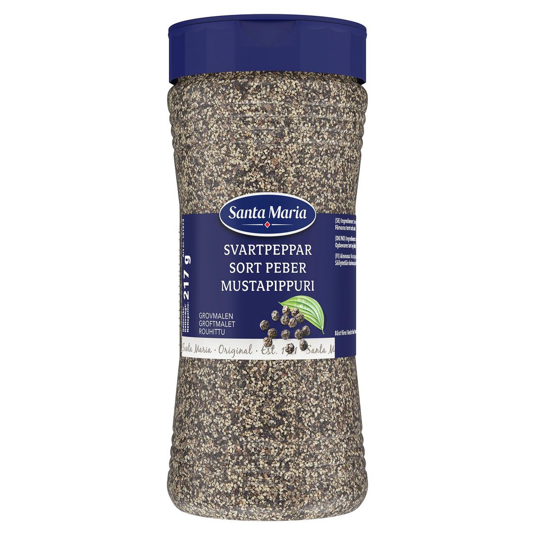 SANTA MARIA Svartpeppar grovmalen 217g | Kök och servering - Ätbart - Socker kryddor och salt | Kontorsexperten