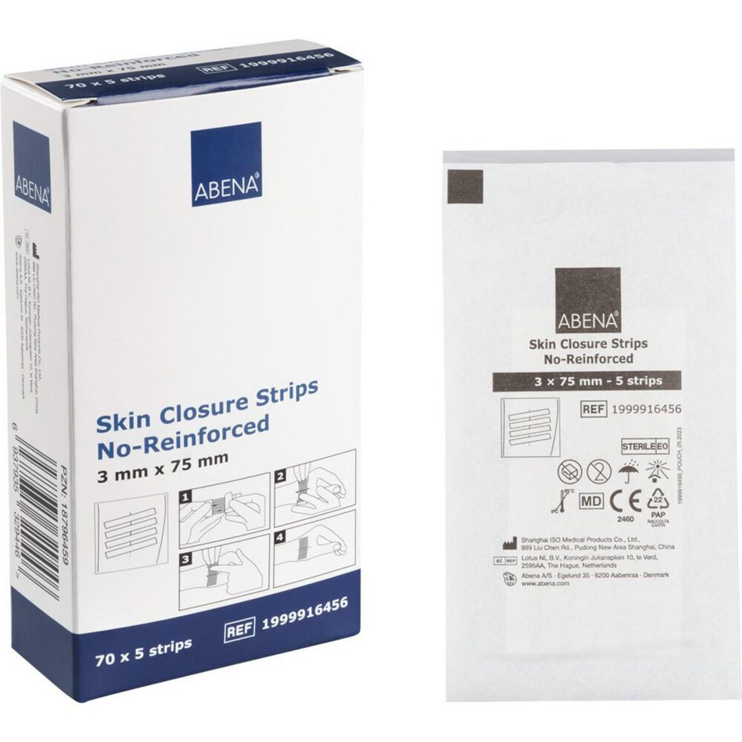 ABENA Suturtejp 75x3mmx5st 70/fp | Sjukvård och omsorg - Sårbehandling - Sårförslutning | Kontorsexperten