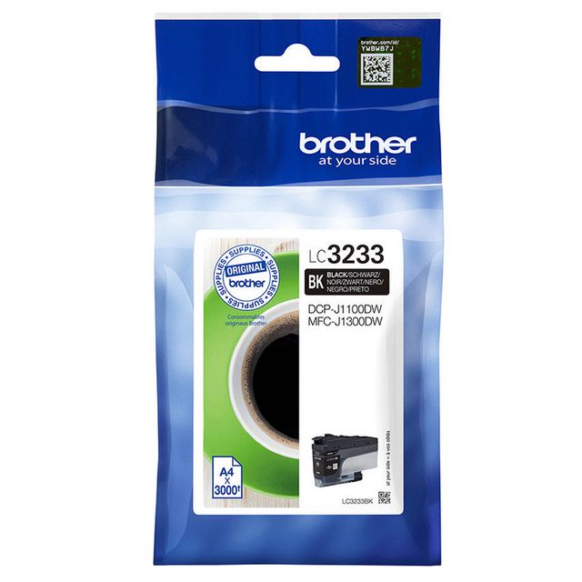 BROTHER Bläckpatron LC3233BK Svart | Toner och bläck - Bläckpatroner - Bläckpatroner Brother | Kontorsexperten