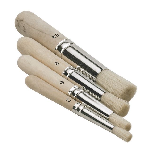 PLAYBOX Schablonpenselset 4/fp | Skola och förskola - Målarfärg och tillbehör - Penslar | Kontorsexperten