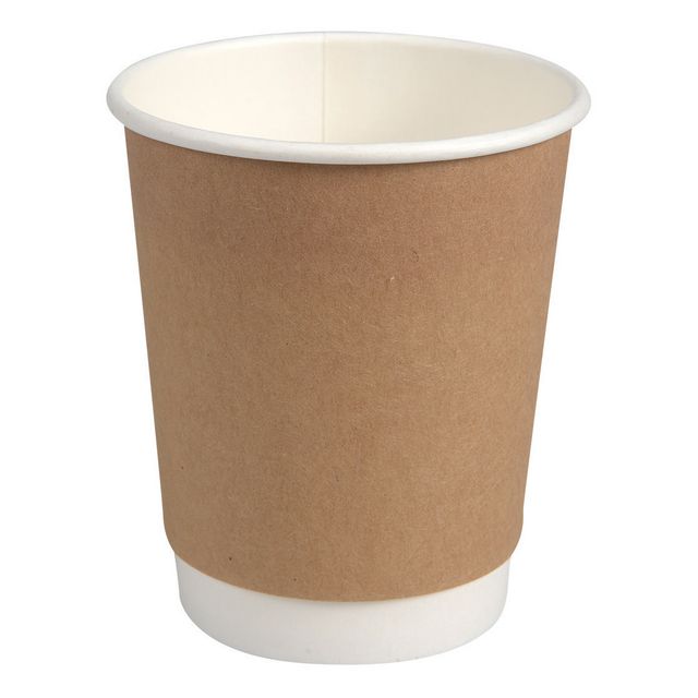 ABENA Pappersbägare double wall 24cl brun 25/fp | Kök och servering - Engångsartiklar - Pappersbägare | Kontorsexperten