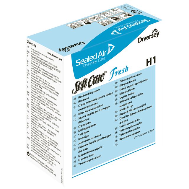 DIVERSEY Soft Care Fresh H1 refillpatron med flytande tvål, 6 x 800 ml | Städ och hygien - Tvål och hygien - Hygiensystem - Soft Care | Kontorsexperten