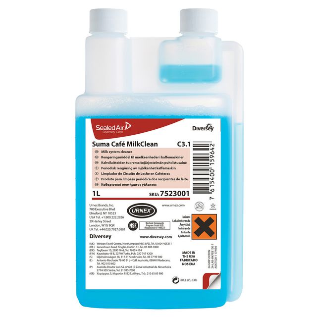 DIVERSEY Suma® Café MilkClean C3.1, flytande rengöringsmedel för mjölksystem, 6 x 1 l | Städ och hygien - Diskrengöring - Maskinrengöring | Kontorsexperten