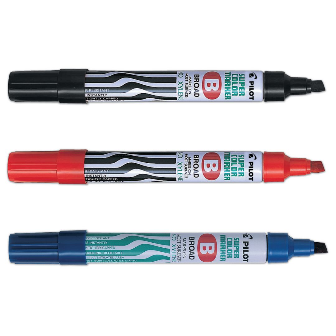 PILOT Märkpenna Super Color Marker permanent, broad, snedskuren spets, blå | Kontorsmaterial - Pennor - Märkpennor - Skuren spets | Kontorsexperten